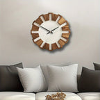 [Artistic Wooden Wall Clock] Artistic Silent Decorative Wooden Round Wall Clock | Battery Operated, Vintage Home Decor for Kitchen, Living Room, Bedroom, Office - 14, 16, 18 Inch House Of Avana