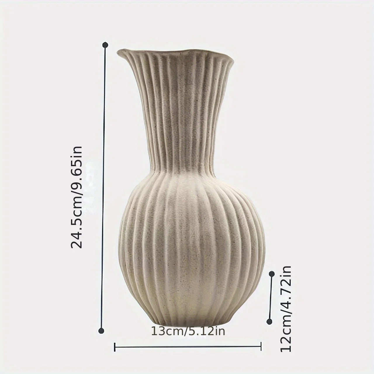 Handcrafted Ceramic Contemporary Ripple Vase for Versatile Dry & Hydroponic Floral Display, Elegant Home Decor for Living Room Bedroom Tabletop House Of Avana