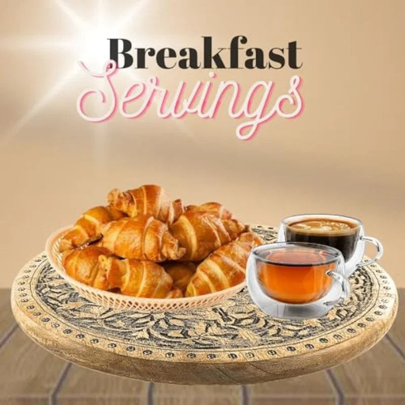 Wooden Tray - Rustic Serving Circle