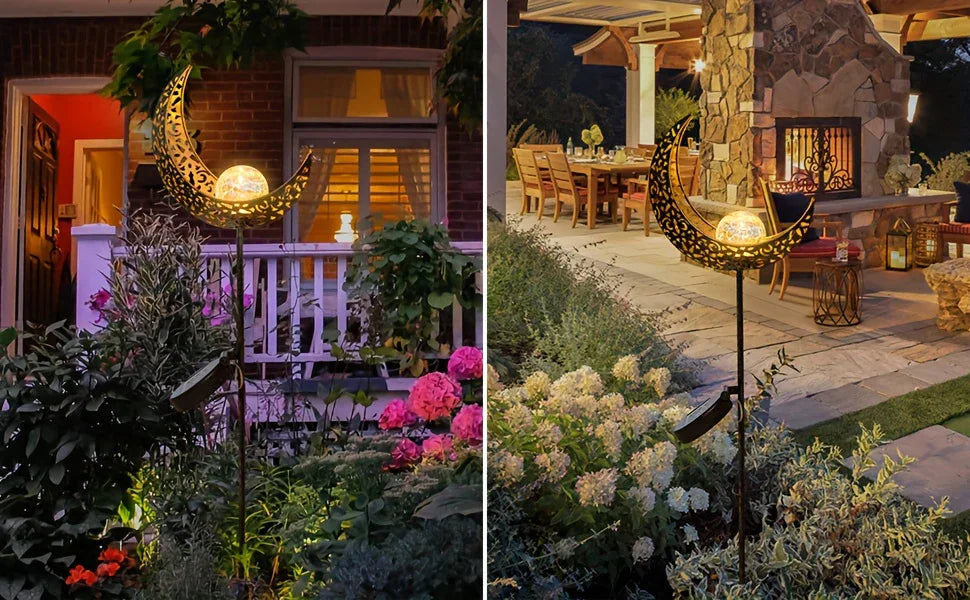 Solar Garden Light - Cracked Glass Sphere