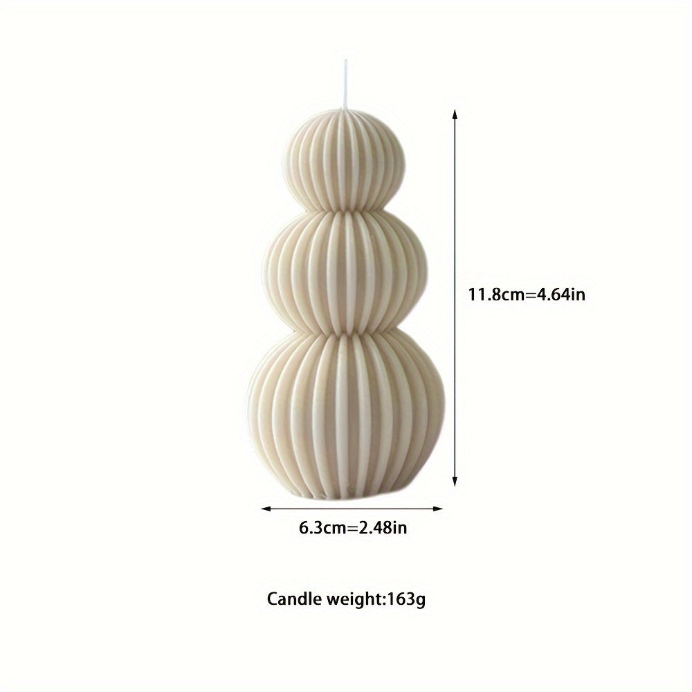 Nordic Minimalist Wave Ball Candle - White & Beige Marble Texture, Spherical Geometric Design, Soy Wax Candle for Home, Office, Spa - Indoor/Outdoor Decor, Candles For Home Decor, Office Ambiance, Modern Decor, Decorative Can House Of Avana