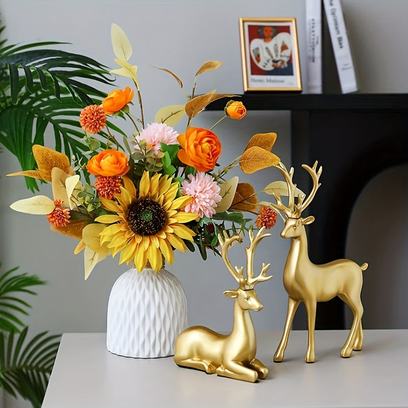 1 Pair, Resin Deer Figurines, 2 Sizes, Artistic Home Decor, Perfect for Entryway, Bar, Christmas Ornament, Craft Material House Of Avana