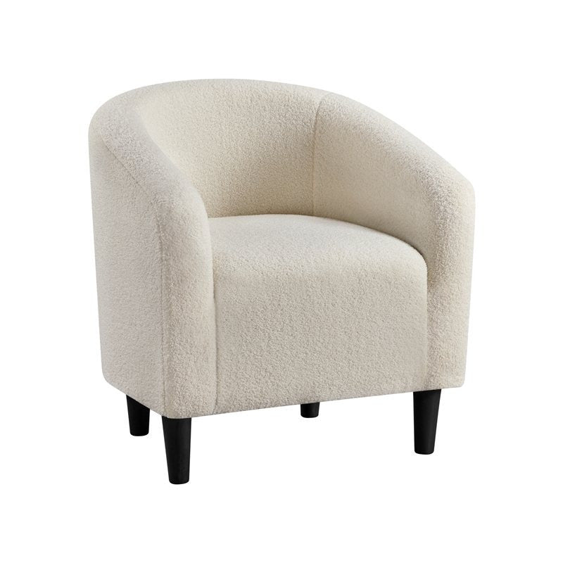 Costoffs Accent Chair Boucle Arm Chair, Barrel Club Chair with Rounded Back/Robust Legs/Armrests for Living Room/Bedroom/Office/Home, Blue/Ivory/Mustard Yellow House Of Avana