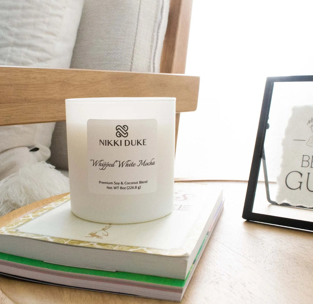 Nikki Duke Whipped White Mocha 8 oz Premium Soy + Coconut Candle Nikki Duke