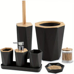 S Bathroom Accessory Sets - Includes Toothbrush Holder, Cup, Soap Dispenser, Dish, Swab Box, Lotion... - House Of Avana [[SKU:HOA-BAT-043]]