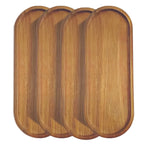[8pcs Wood Serving Trays] 8pcs Oval Wooden Plates Wood Serving Trays | 10 And 12 Inch Charcuterie Boards Wood Serving Platter Cheese Dinner Plates | Bulk For Dessert Snack Bread Fruit Appetizer Dishes - House Of Avana