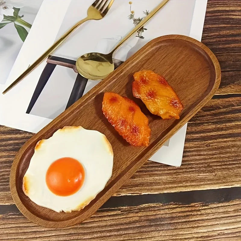 [8pcs Wood Serving Trays] 8pcs Oval Wooden Plates Wood Serving Trays | 10 And 12 Inch Charcuterie Boards Wood Serving Platter Cheese Dinner Plates | Bulk For Dessert Snack Bread Fruit Appetizer Dishes - House Of Avana