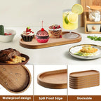 [8pcs Wood Serving Trays] 8pcs Oval Wooden Plates Wood Serving Trays | 10 And 12 Inch Charcuterie Boards Wood Serving Platter Cheese Dinner Plates | Bulk For Dessert Snack Bread Fruit Appetizer Dishes - House Of Avana