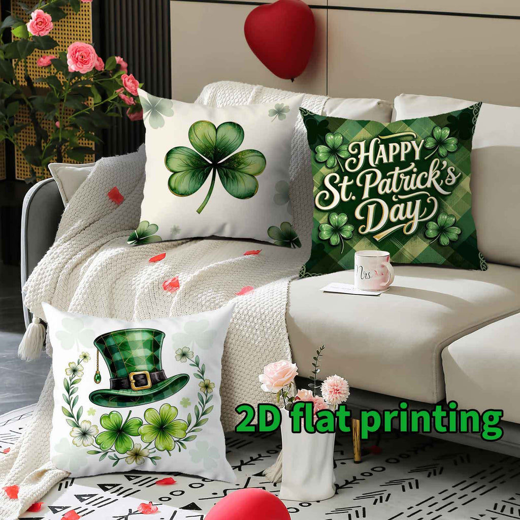 Pillow Covers - Festive Green White 4pcs