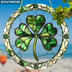 Sun Catcher - Stained Glass Green Round