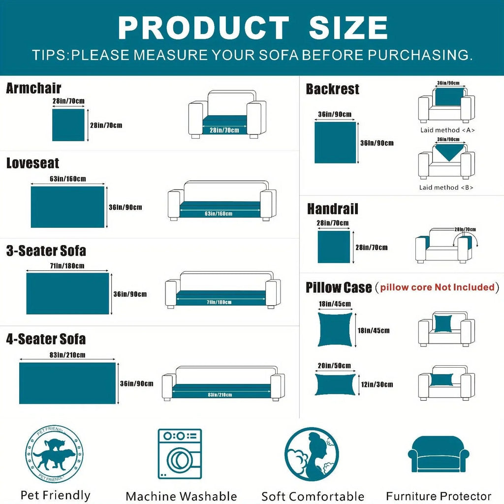 Boho Couch Cover - Chic Snow Chenille Sofa Slipcover topspet