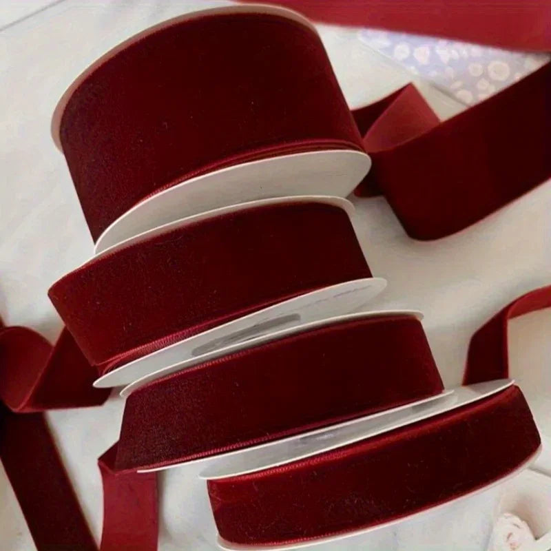 2 Rolls of Velvet Ribbon, Each Roll Size: 4.48 meter *Length 4.48 meter, Suitable for Halloween, Christmas, Birthday Parties, Weddings, Gift Flower Wrapping Bows Handmade Christmas Decoration Costume Sewing Accessories. House Of Avana