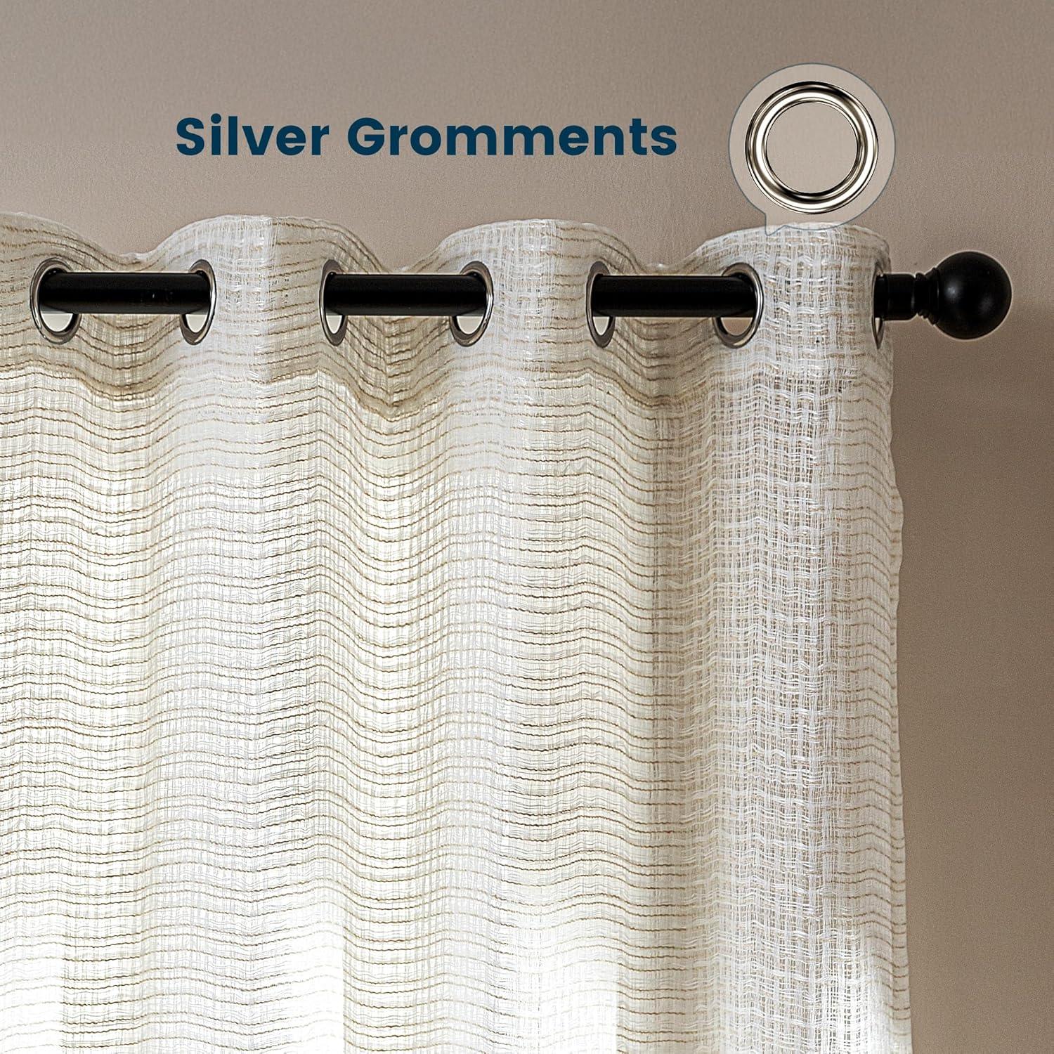 SZ Sheer Curtains 2-Piece Set for Living Room/Bedroom Sleep Zone