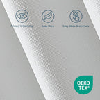 Blackout Curtains for Room Darkening Window Drapes with Rod Pocket 2 Panels Set-White Sleep Zone