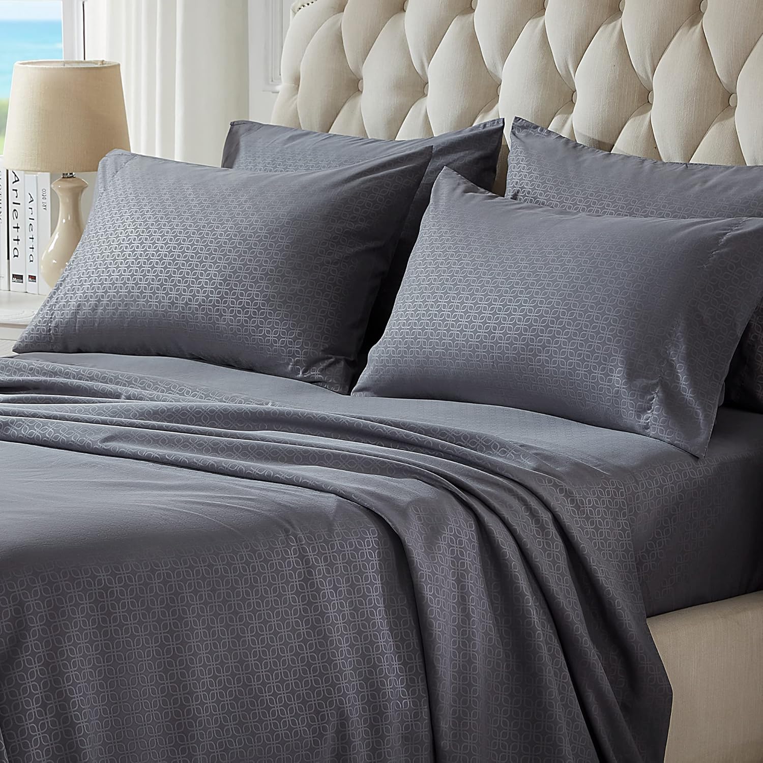 Luxury Hotel Embossed Sheets Set with Pillowcase
