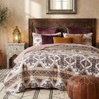 DaDa Bedding Majestic Oriental Kilim Bedspread - Royal Persian Traditional Design Intricate Ornate Ornament Print Coverlet w/ Shams