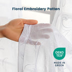 White Leaf Sheer Curtains for Living Room/Bedroom Sleep Zone