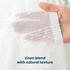 Farmhouse Semi Sheer Curtains 2 Panels Light Filtering Window Drapes with Rod Pocket Sleep Zone