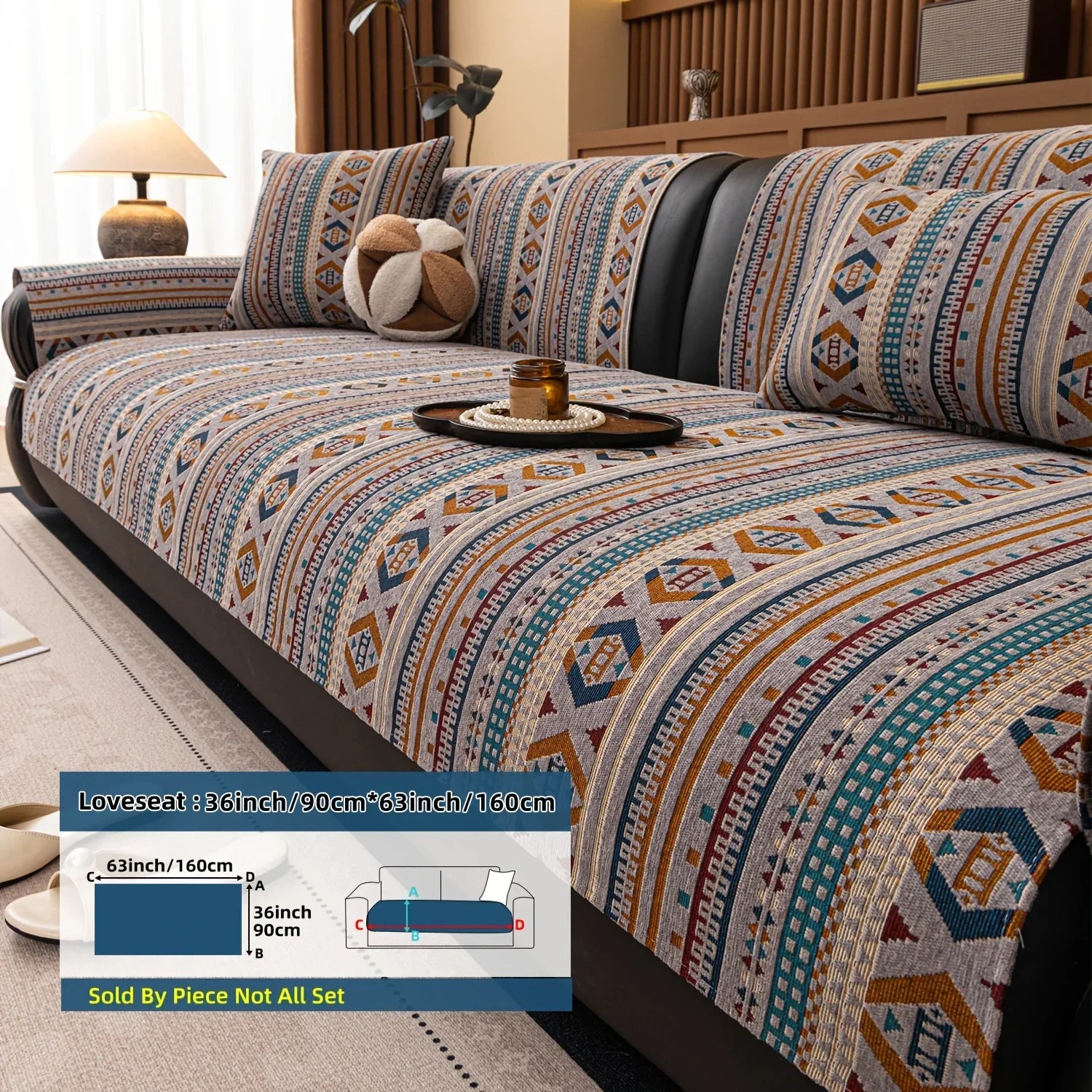 Sofa Cushion - Non-slip Chenille Geometric Multi-size