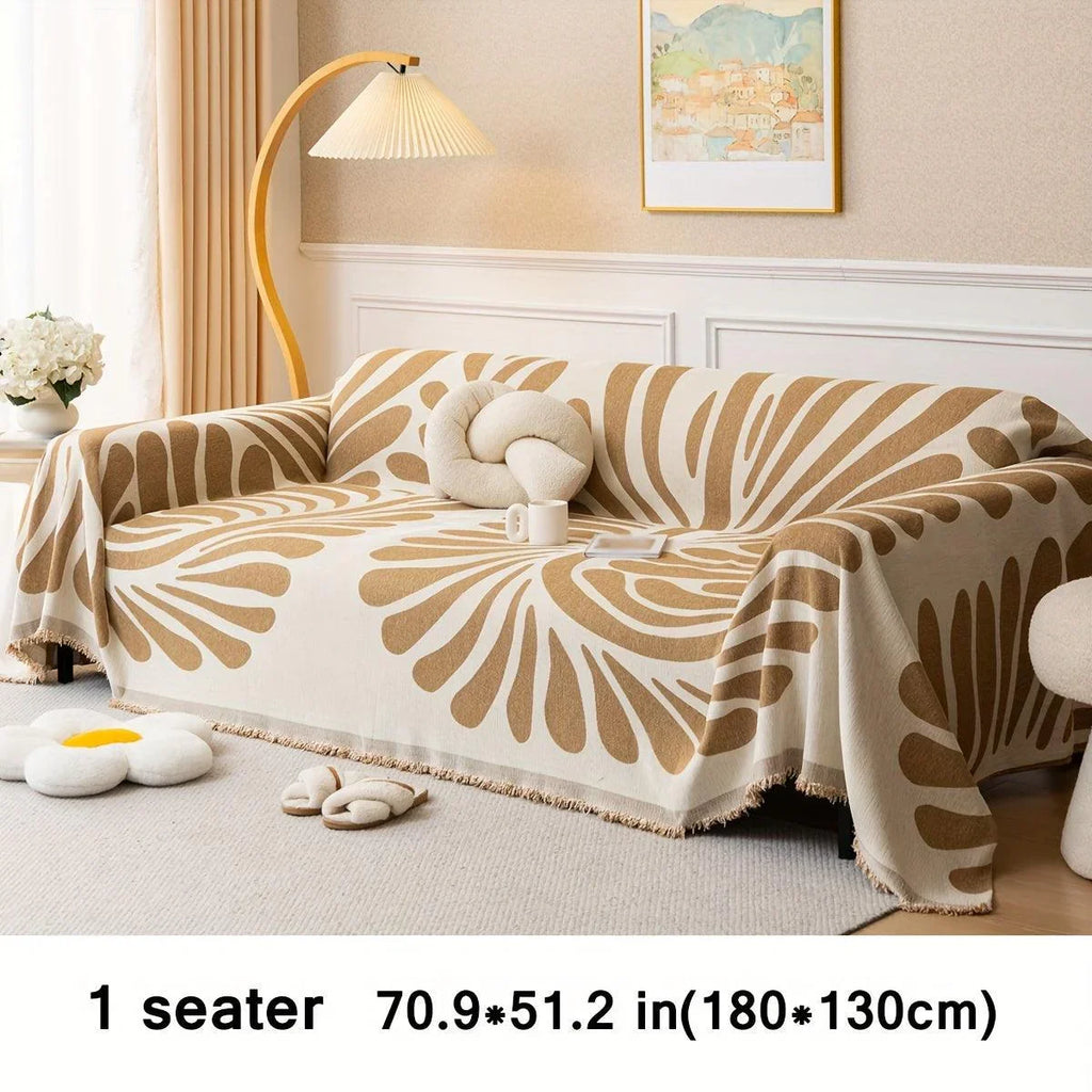 Versatile Chenille Sofa Cover - Pet-Friendly, Orange Dog Couch Cover topspet