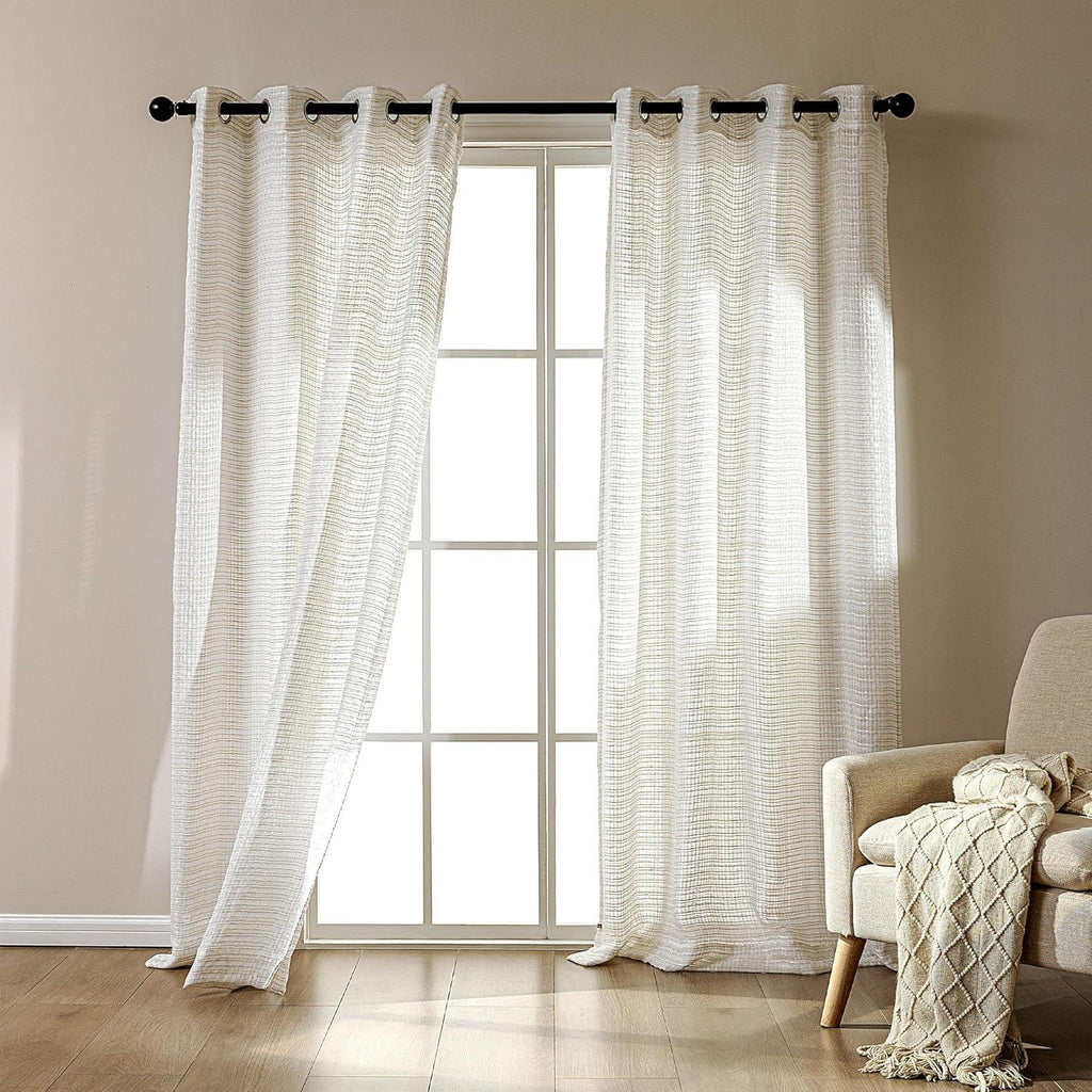 Sheer Curtains 2-Piece Set for Living Room/Bedroom Sleep Zone