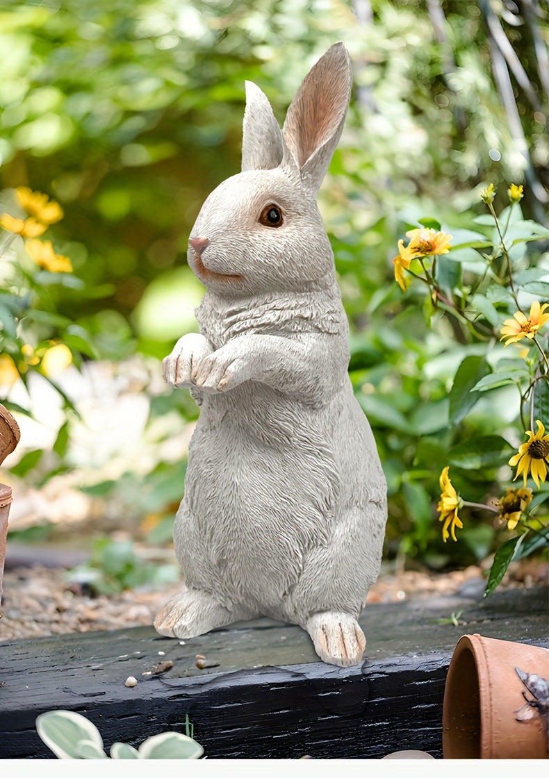 Charming Resin Rabbit Statue - Versatile Indoor/Outdoor Decor for Garden, Patio, and Home House Of Avana