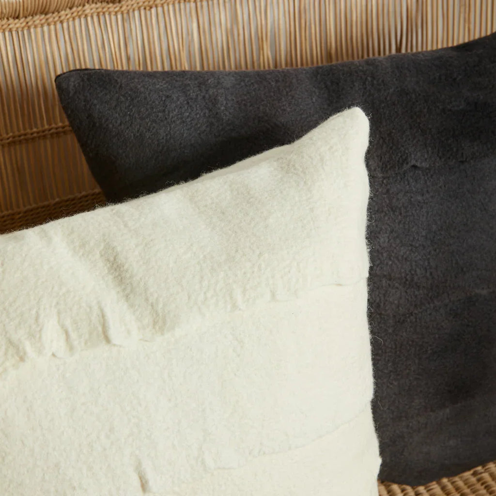 Layered Hand-Felted Merino Wool Throw Pillow Kanju Interiors