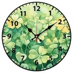 Wall Clock - Quartz Wooden Green 9.84-Inch