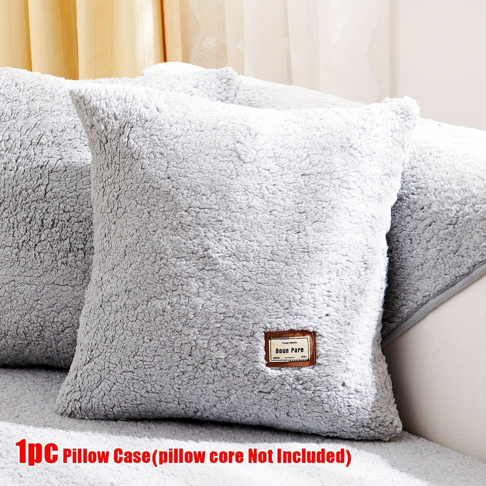 Durable 3 cushion couch cover | High-Quality Plush Sherpa Sofa Cover topspet