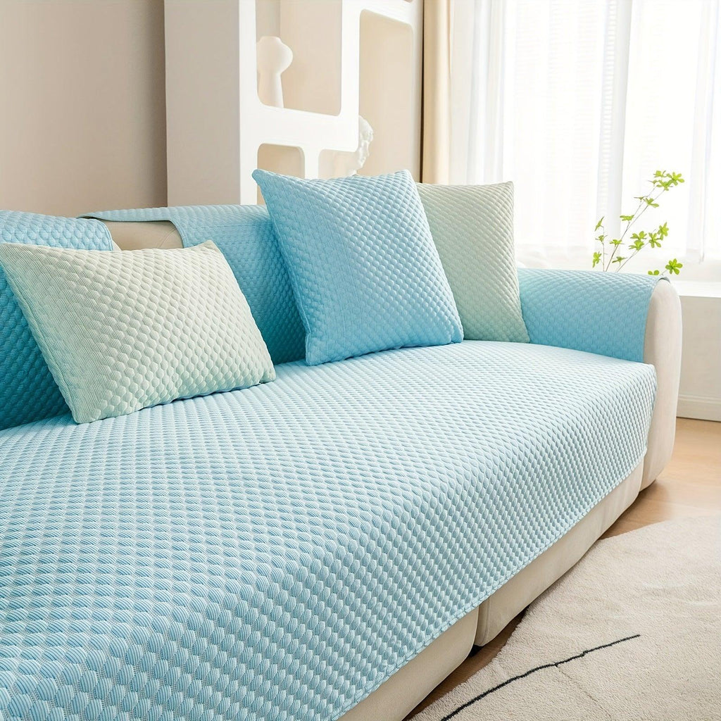 Breathable Ice Silk Light Gray Couch Cover - Cooling & Anti-Scratch topspet