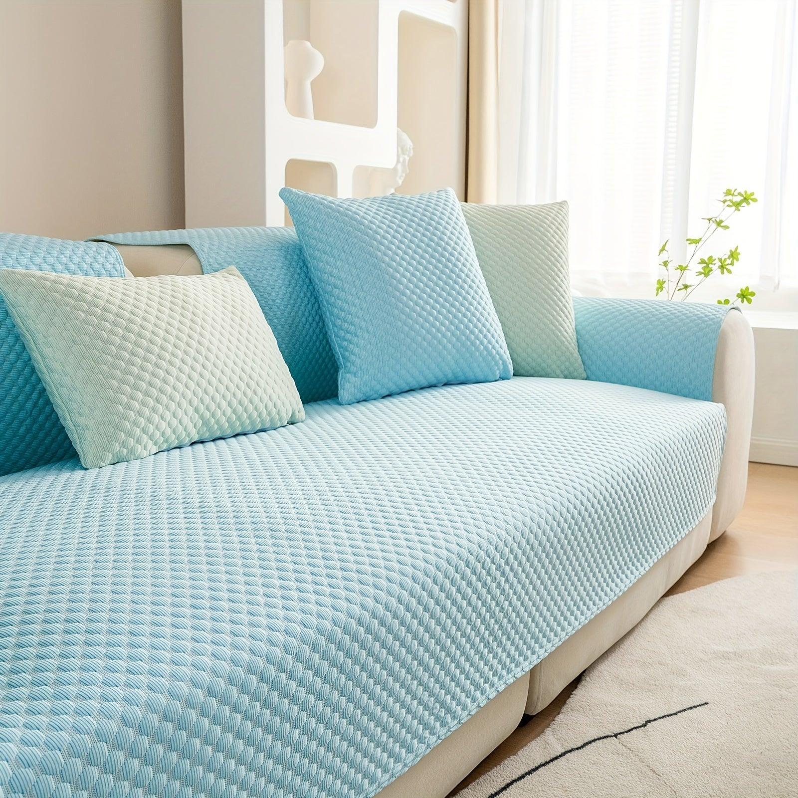 Breathable Ice Silk Light Gray Couch Cover - Cooling & Anti-Scratch topspet