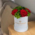 Basic Light Blue Suede Garden Box | Red Roses The Million Roses