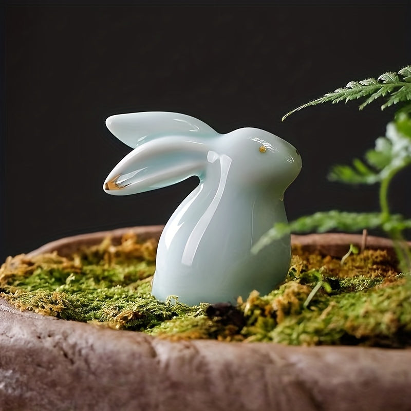 Bunny Figurine - Ceramic White Pair