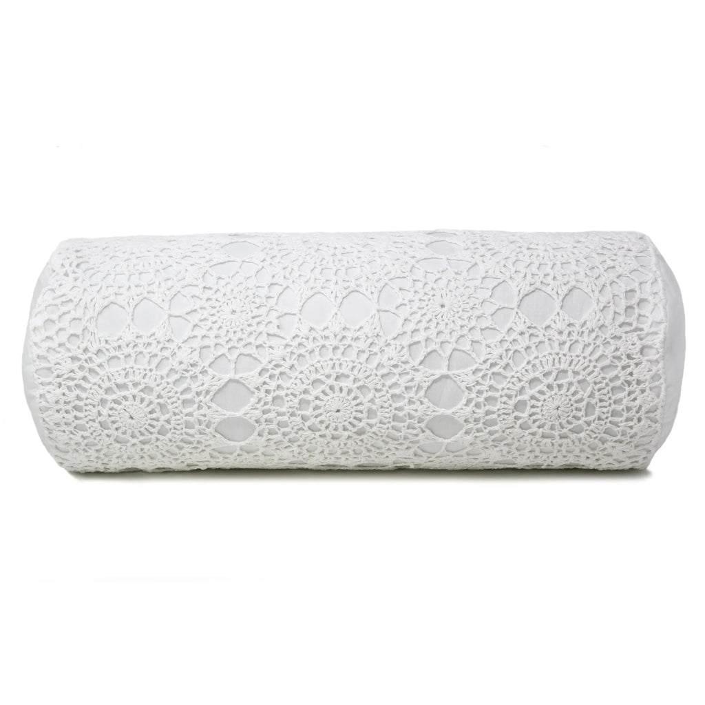 Hand Made Crochet Cotton Neckroll Pillow Mélange Home