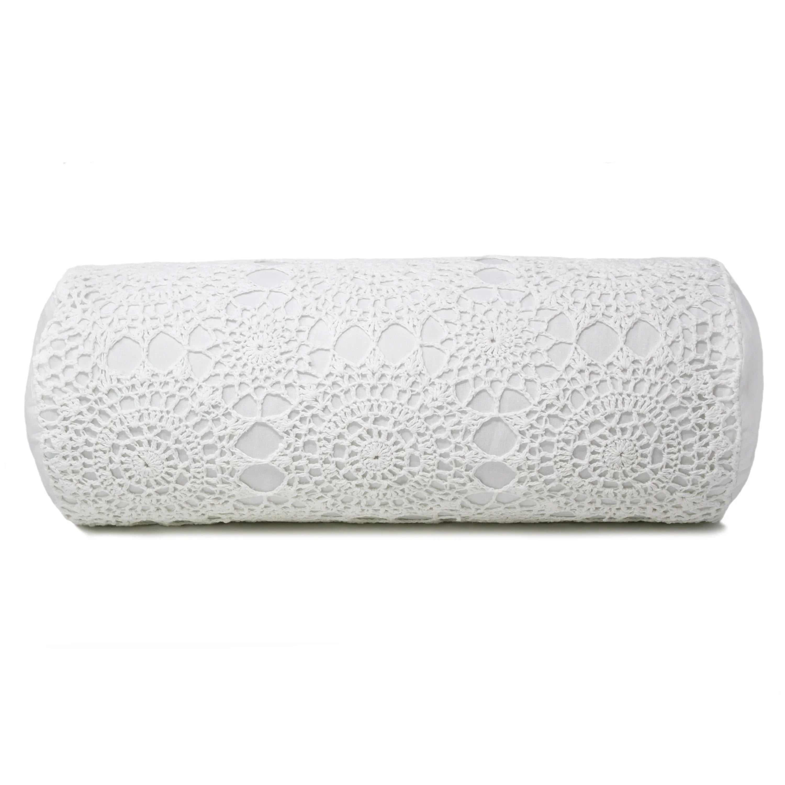 Hand Made Crochet Cotton Neckroll Pillow Mélange Home