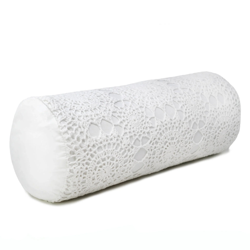 Hand Made Crochet Cotton Neckroll Pillow Mélange Home