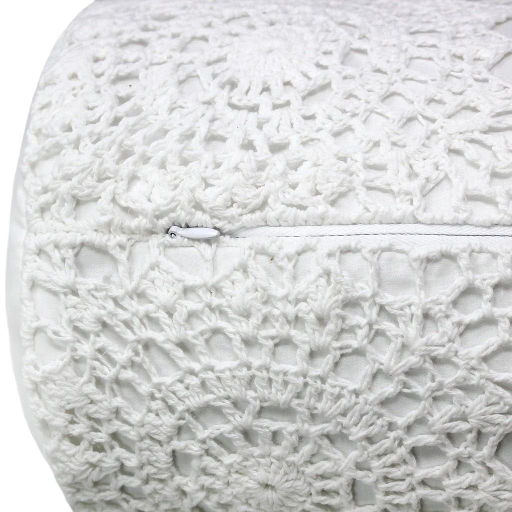 Hand Made Crochet Cotton Neckroll Pillow Mélange Home