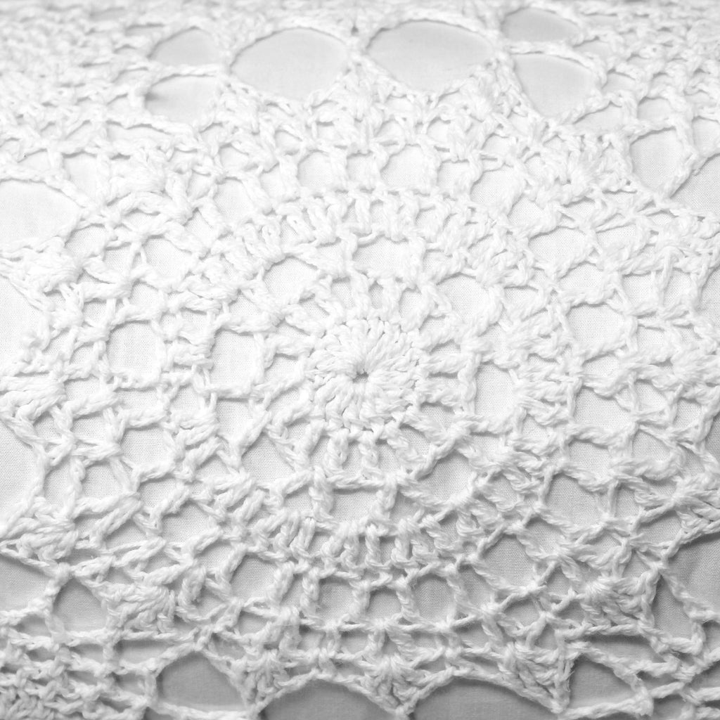 Hand Made Crochet Cotton Neckroll Pillow Mélange Home