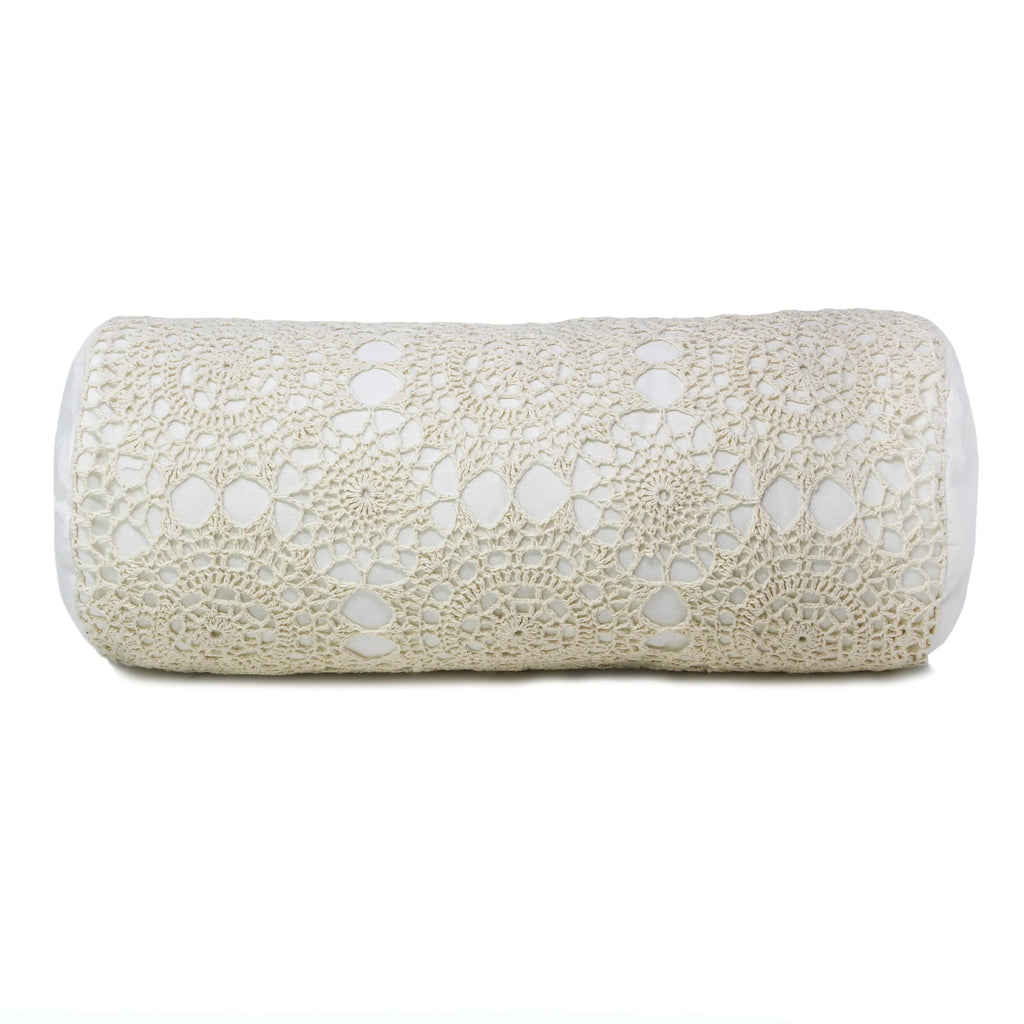 Hand Made Crochet Cotton Neckroll Pillow Mélange Home