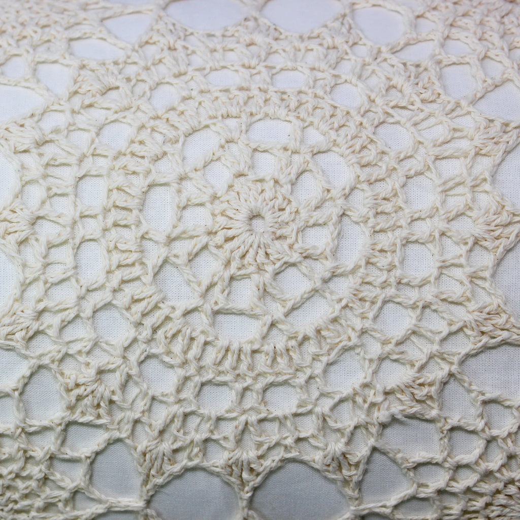 Hand Made Crochet Cotton Neckroll Pillow Mélange Home