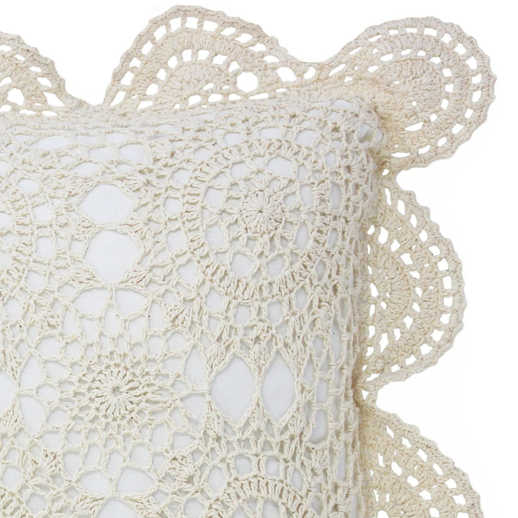 Hand Made Crochet Cotton Boudoir Pillow Mélange Home