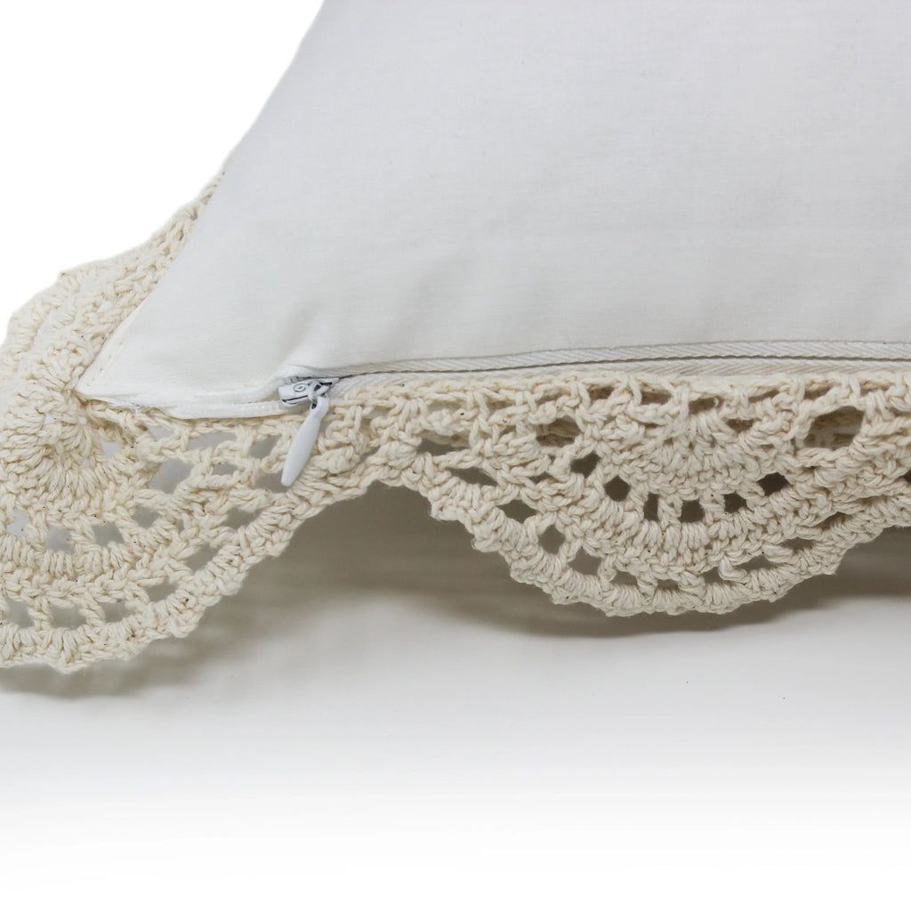 Hand Made Crochet Cotton Boudoir Pillow Mélange Home