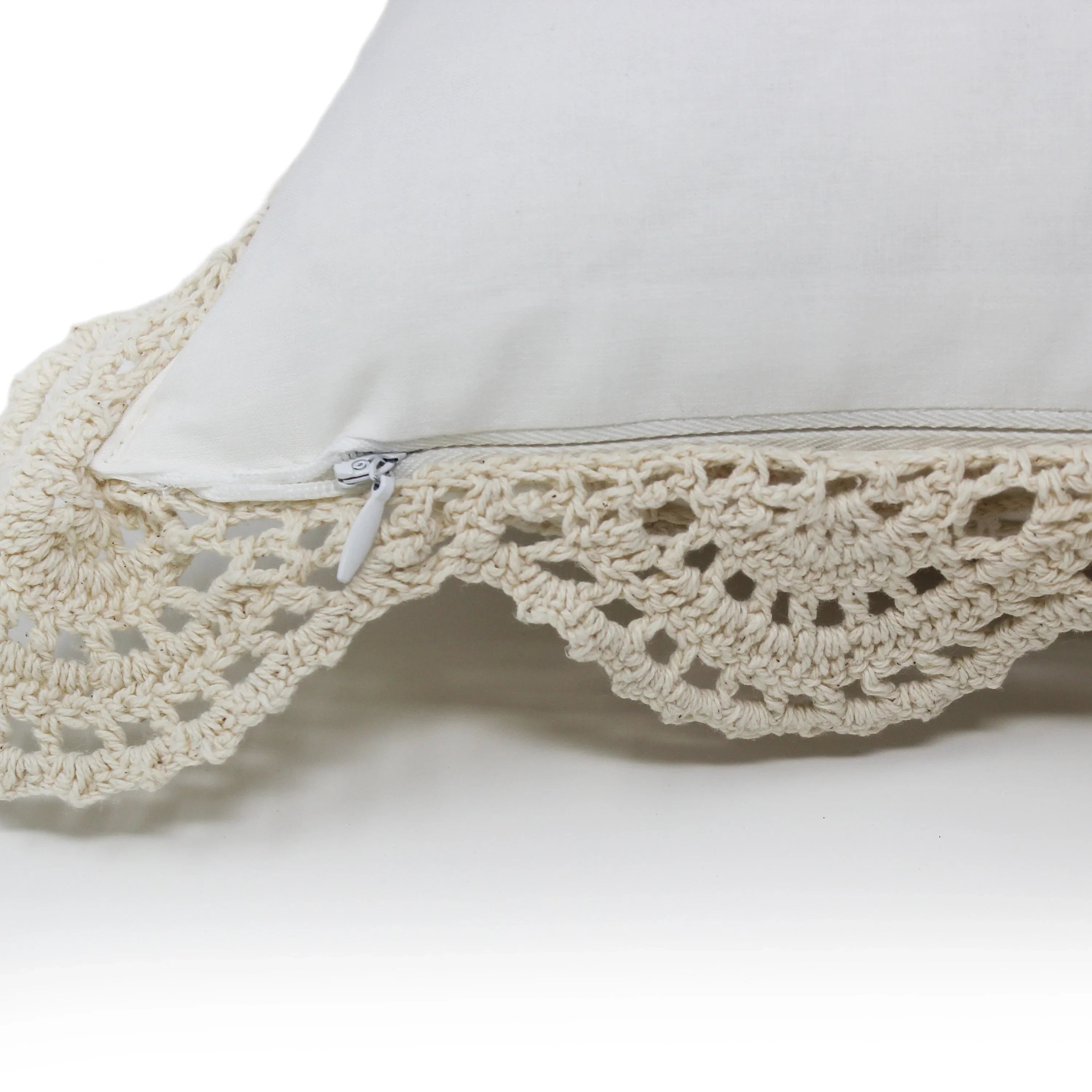 Hand Made Crochet Cotton Boudoir Pillow Mélange Home