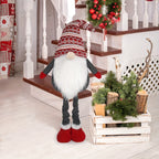 D-FantiX Extra Large 40" Standing Christmas Gnome - Scandinavian Tomte/Nisse Decoration with Retractable Spring Legs, Heavy-Duty Weighted Base, Red & Gray Nordic Colors - Indoor/Outdoor Holiday Decor for Home, Garden, or Gift House Of Avana