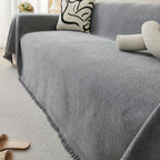 Update Sofa with Organic Couch Cover| Herringbone Chenille Tassels topspet