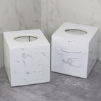 Resin Marble Pattern Tissue Box, Suitable for Hand Towels, Toilet Paper Rolls, etc., Can Be Placed in Bathroom, Living Room, Vanity Square Tissue Holder, Black Imitation Marble, White Imitation Marble House Of Avana