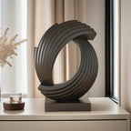 Modern Black Statue Living Room Decor, Abstract Art Table Decor Accents, Resin Sculptures Home Decorations for Table Bookshelf TV Stand Living Room Dining Room Office - House Of Avana