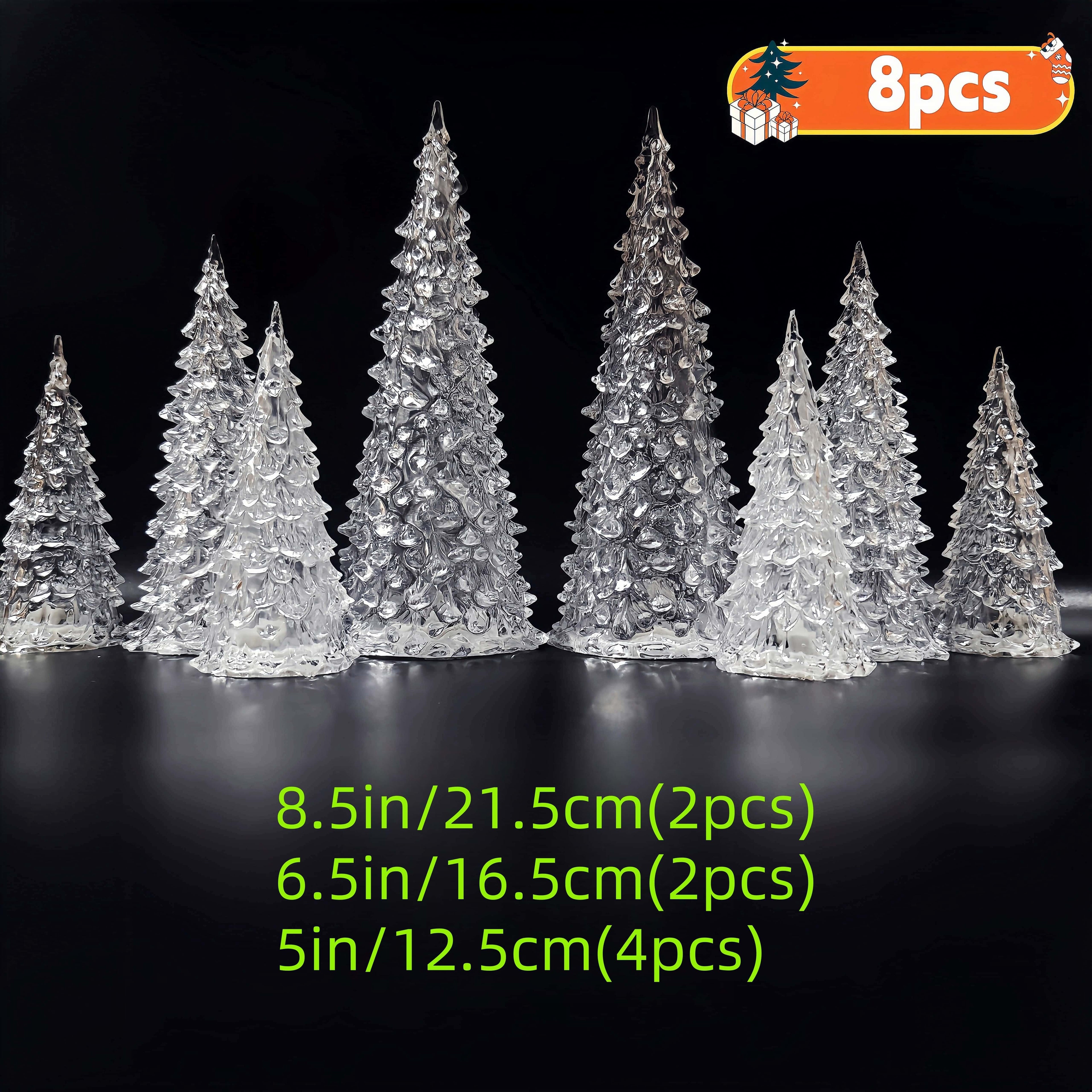 Lighted Acrylic Christmas Trees Acrylic LED Lighted Christmas Tree: 5in/6. 5in/8. 5in Crystal Xmas Tree Lamp Mini Colorful Glowing Tree Figurine Night Light Holiday Party Table Centerpiece House Of Avana