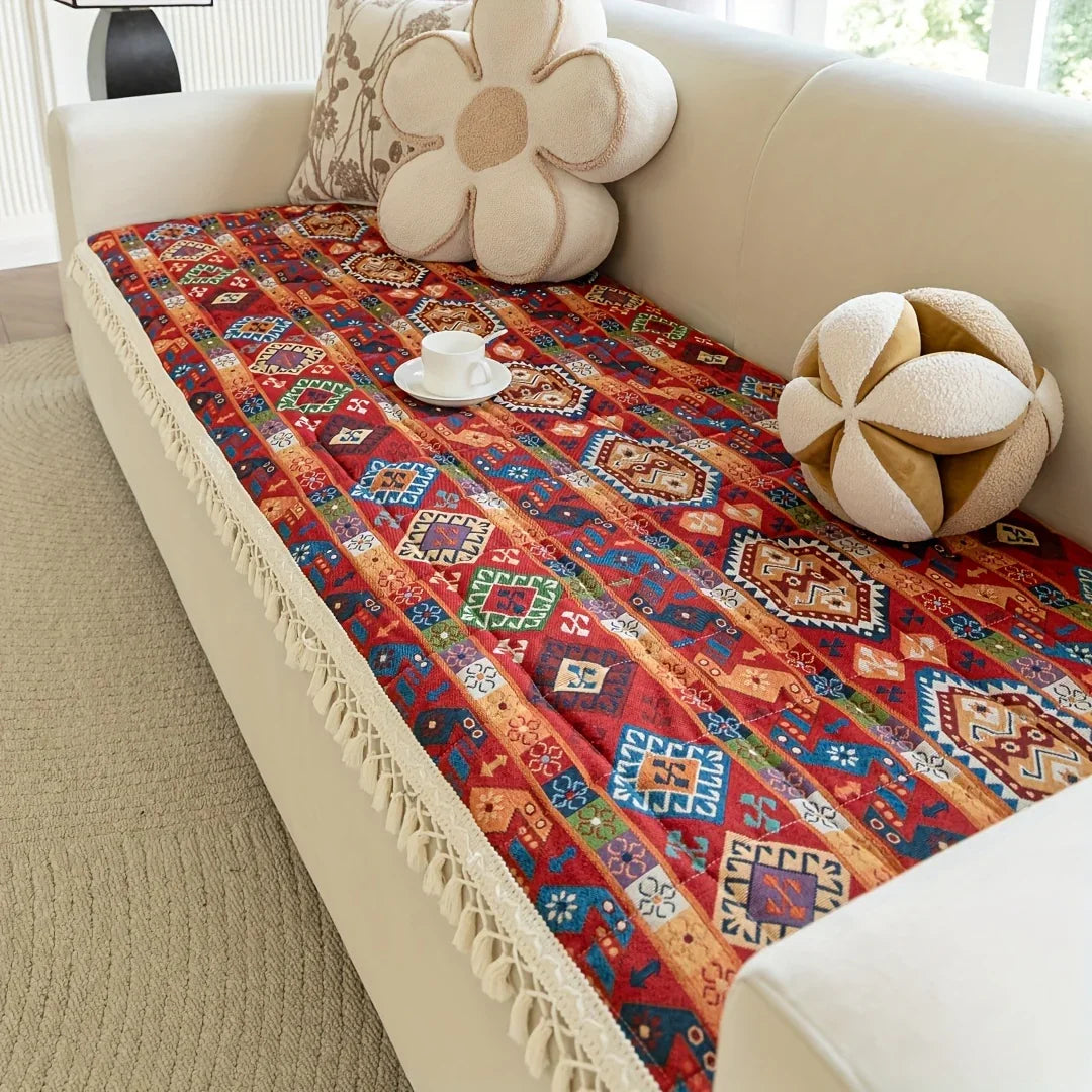 Quilted Sofa Cover - Non-Slip Thickened Ethnic Style