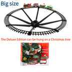 35.43-inch Large Electric Christmas Toy Train Set with Motorized Track System, Pull-Back/Crank/Push Operation, Flashing Lights & Realistic Sounds - Multicolor Locomotives & Train, Gift for Boys & Girls (Santa- Model Railroad House Of Avana